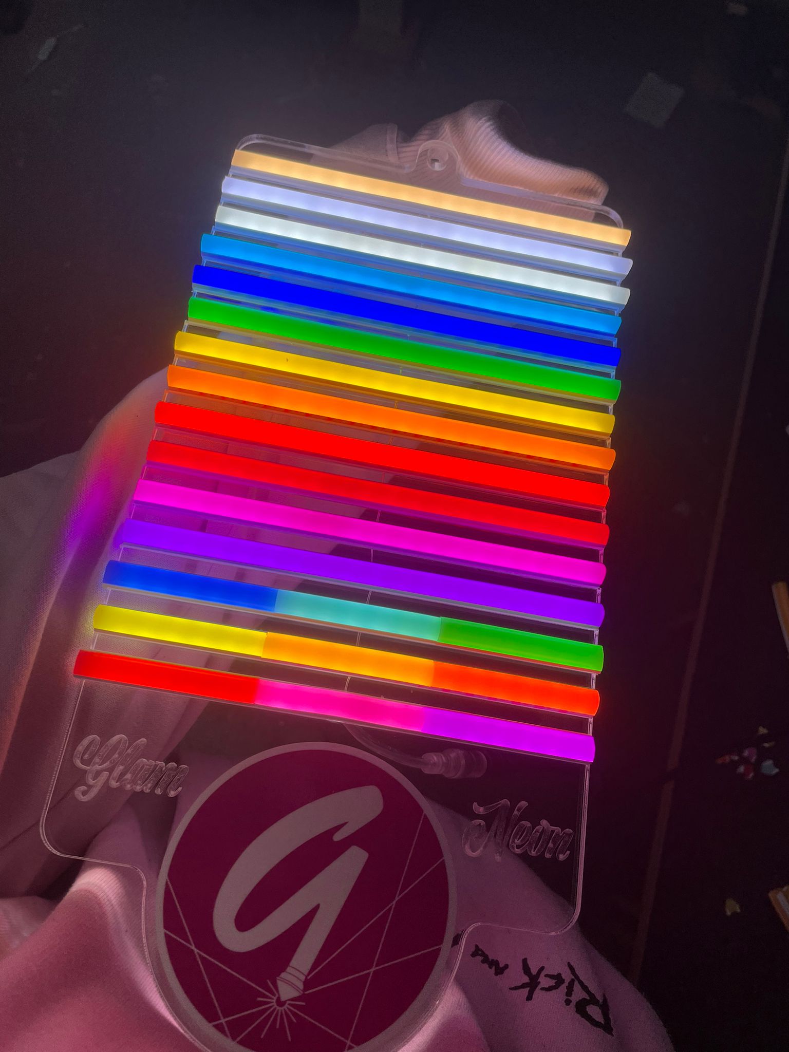 Glamorgan Signs neon-tube colour sample card