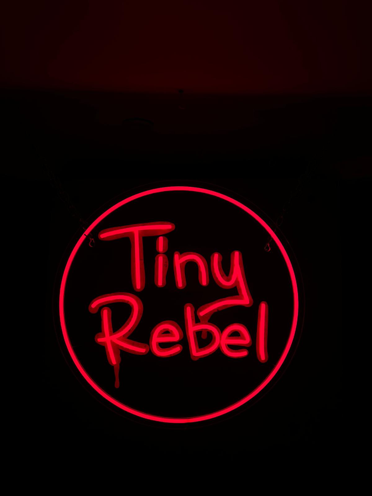 Tiny Rebel red circular neon