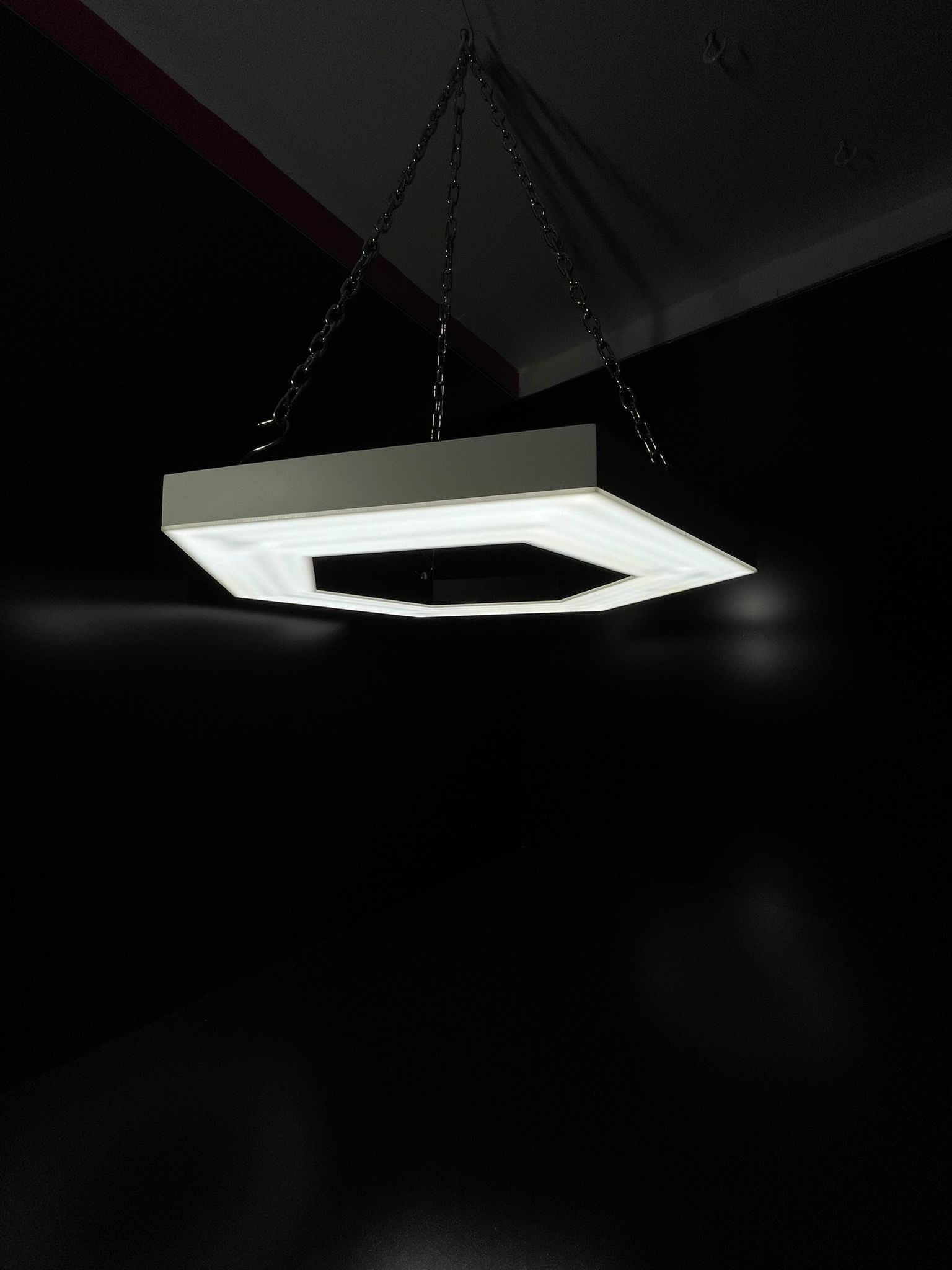 Hexagonal illuminated pendant sign