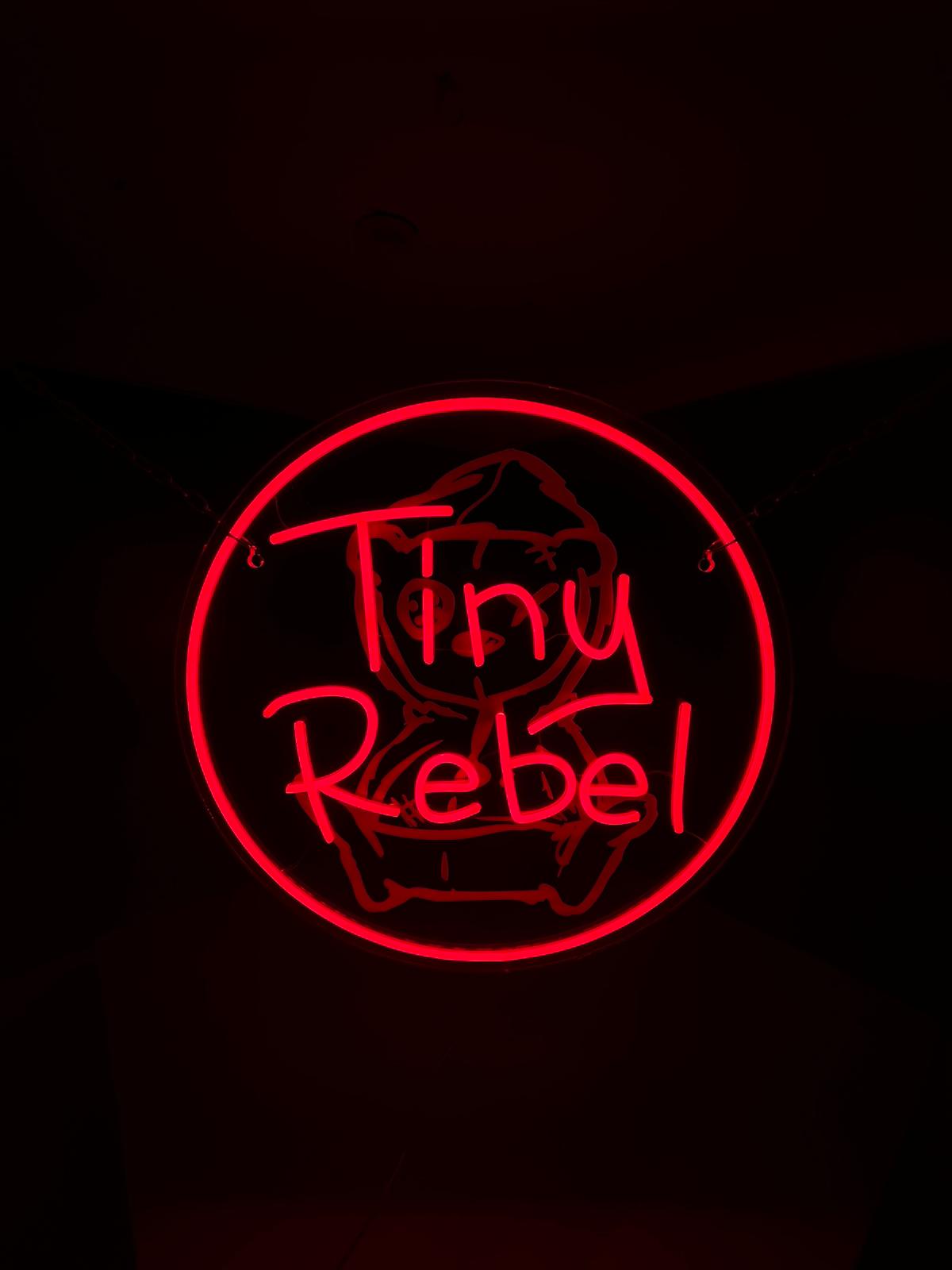 Tiny Rebel red bear circular neon