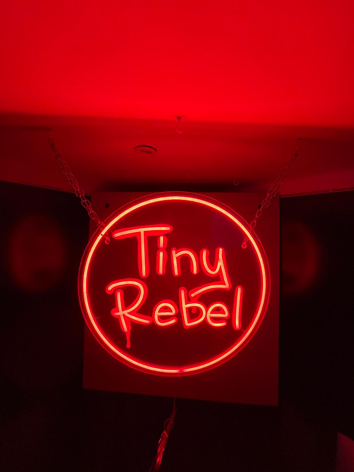 Tiny Rebel red circular neon