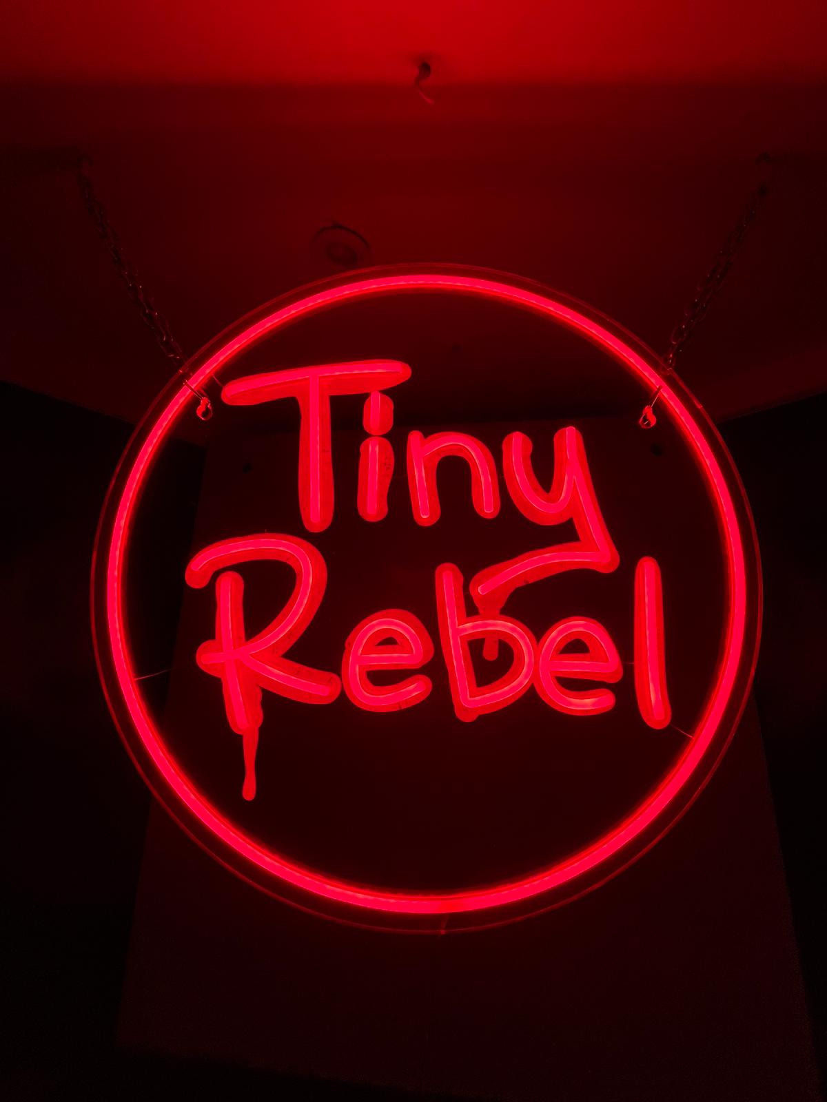 Tiny Rebel red circular neon