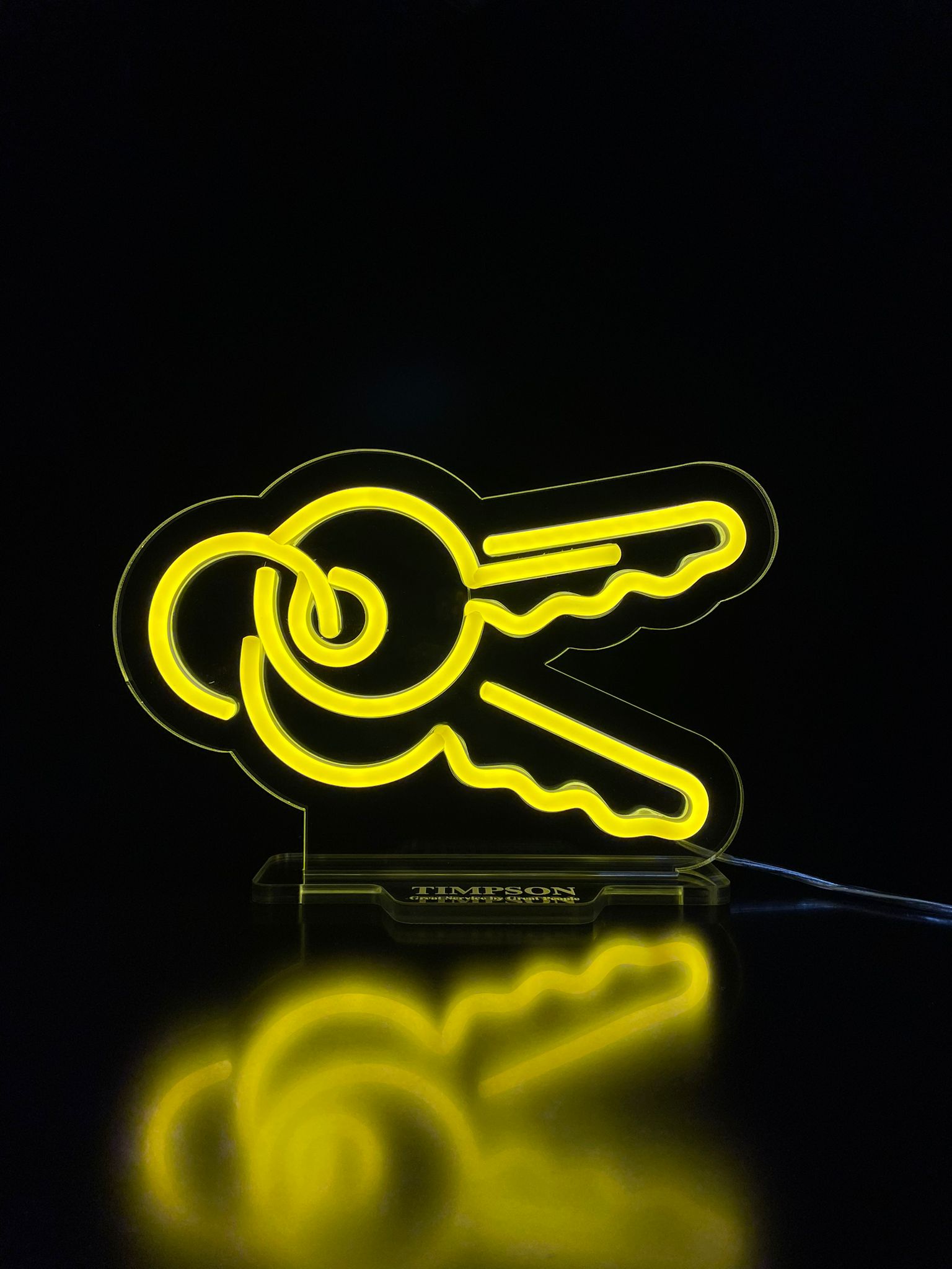 Timpson yellow keys neon