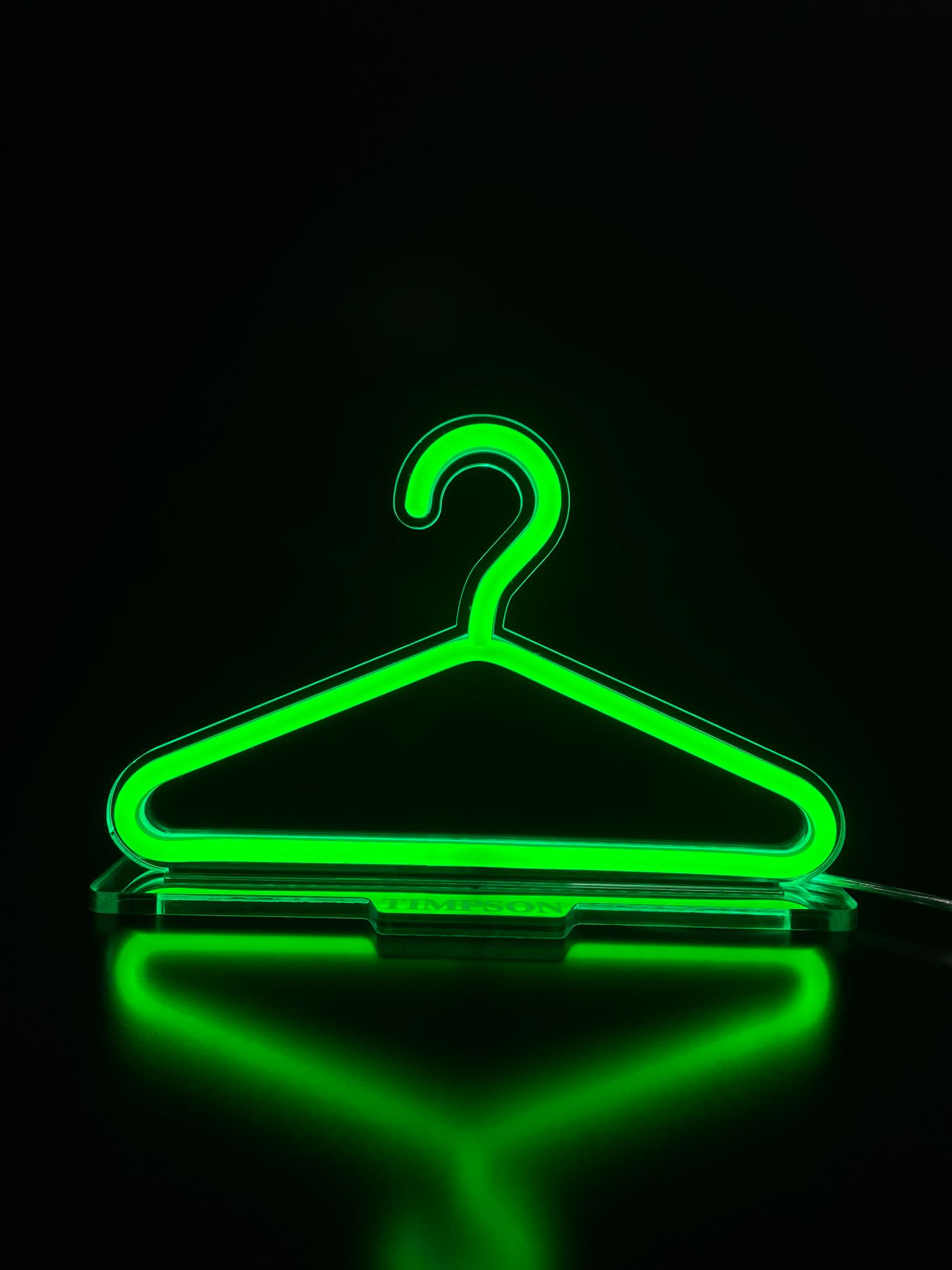 Timpson green hanger neon