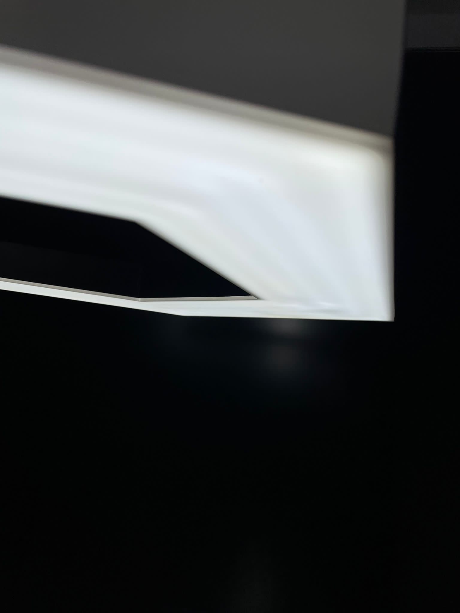 Hexagonal illuminated pendant edge detail