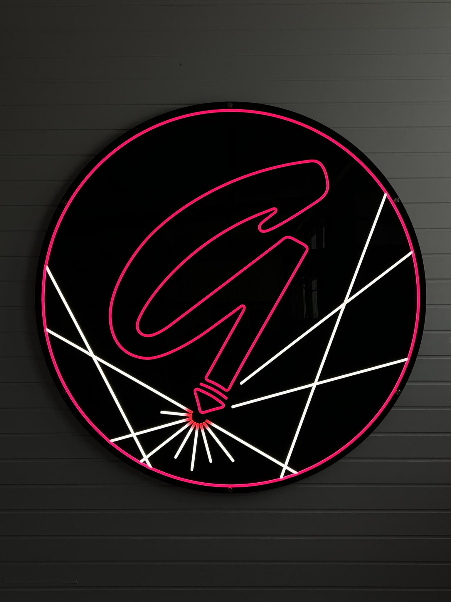Glamorgan Signs pink G monogram wall sign