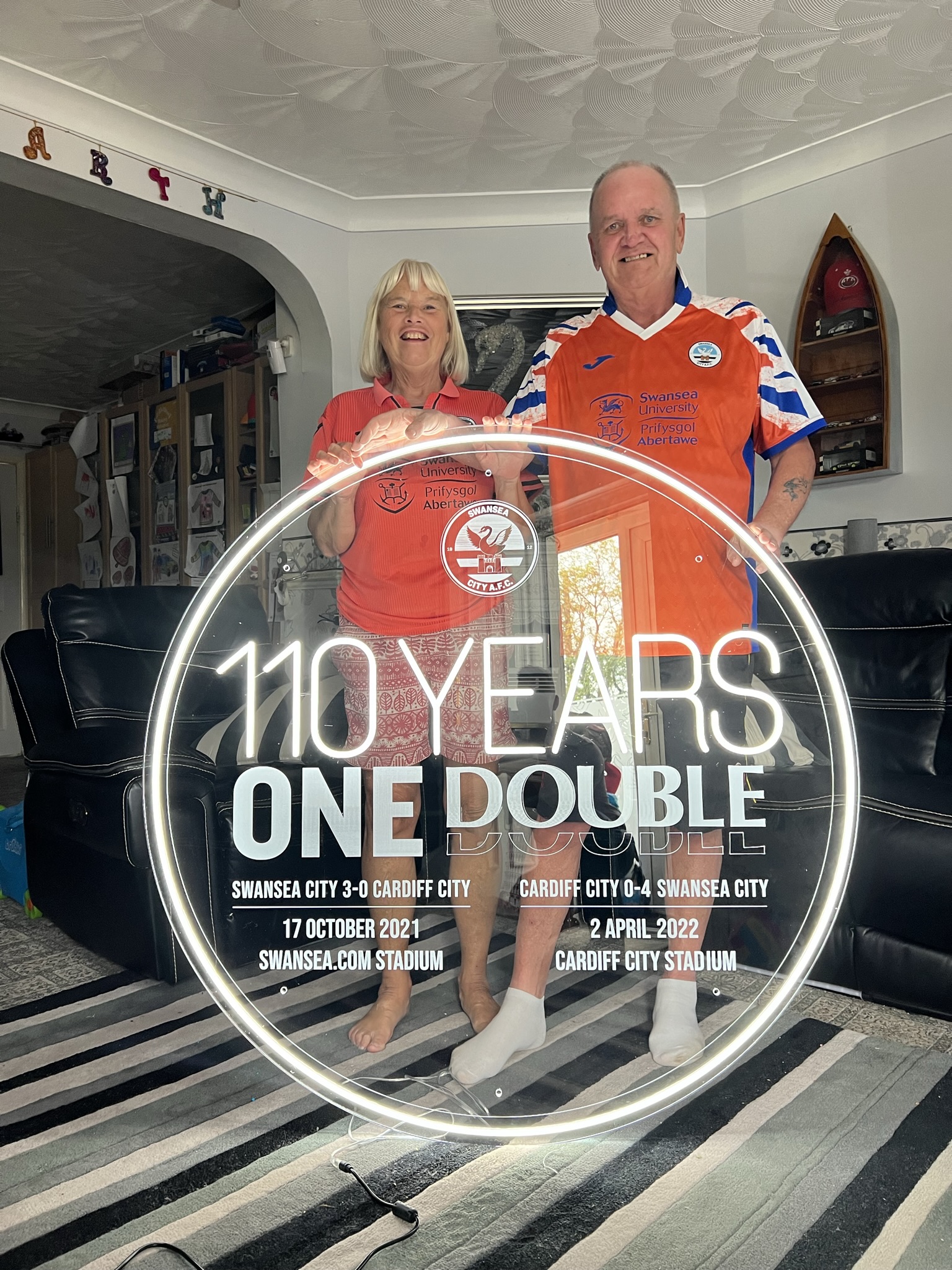 Swansea City 110 Years One Double sign delivery photo