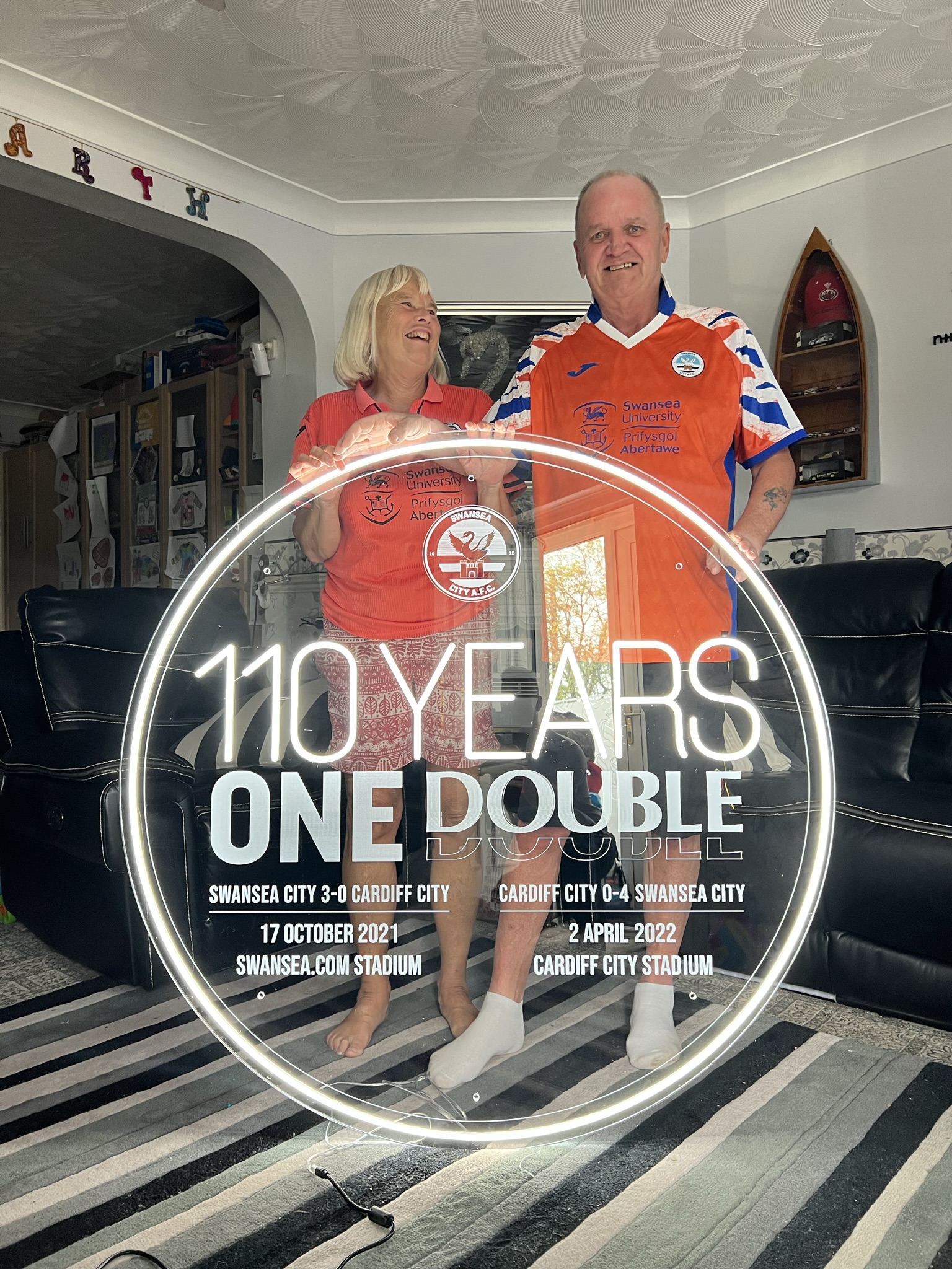 Swansea City 110 Years One Double sign delivery photo