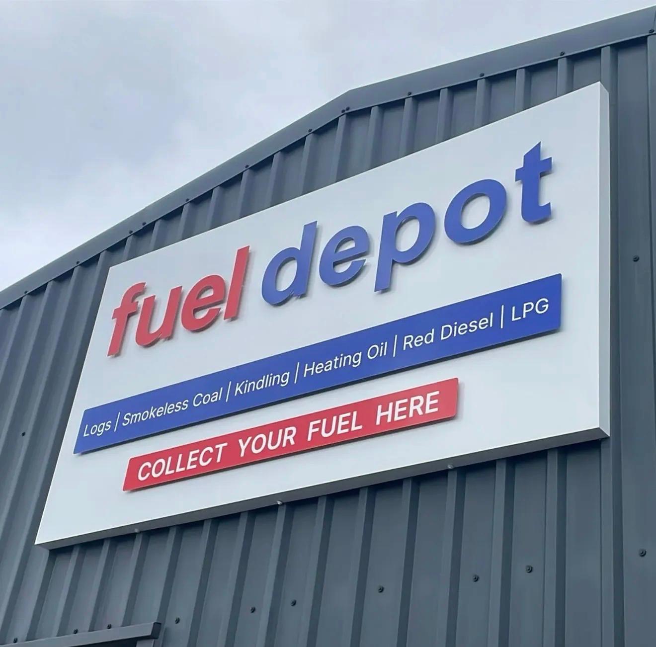 Fuel Depot illuminated push-through fascia sign